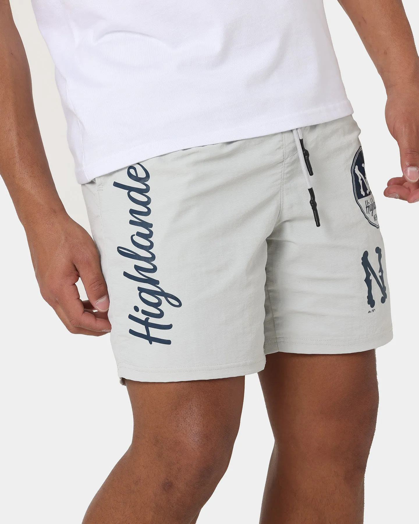 Majestic Athletic New York Highlanders Nylon Shorts Cool Grey surf wear Beach Ready Shorts