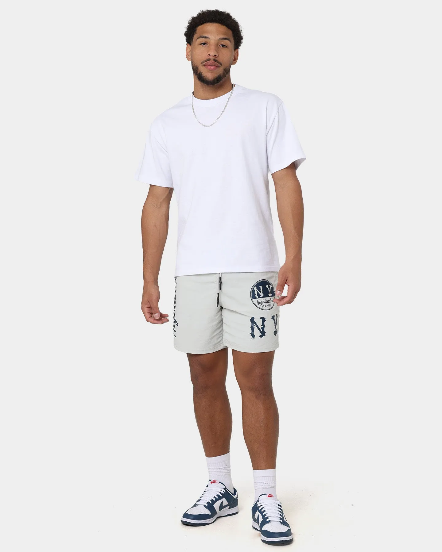 Slim Motion Fit Majestic Athletic New York Highlanders Nylon Shorts Cool Grey