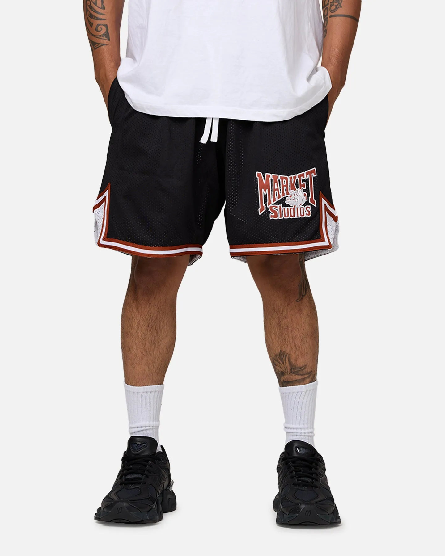 Market Dulldogs Mesh Shorts Black Sporty Flex Quick Action