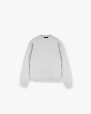 Marled Knit Jumper - Ice Grey Marl Water Repellent Finish