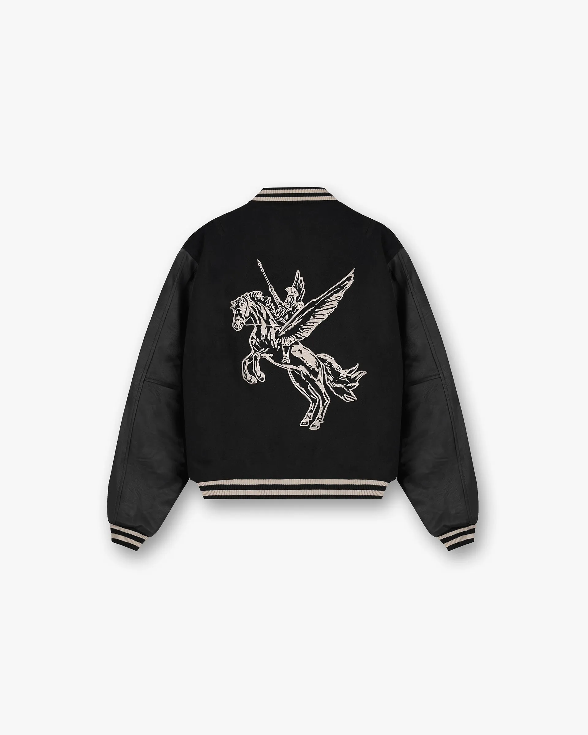 All Day Wear Mascot Wool Varsity Jacket - Jet Black
