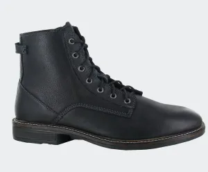Men Superior Lace Up Boot In Black Soft Leather - Ba6 Elastic laces
