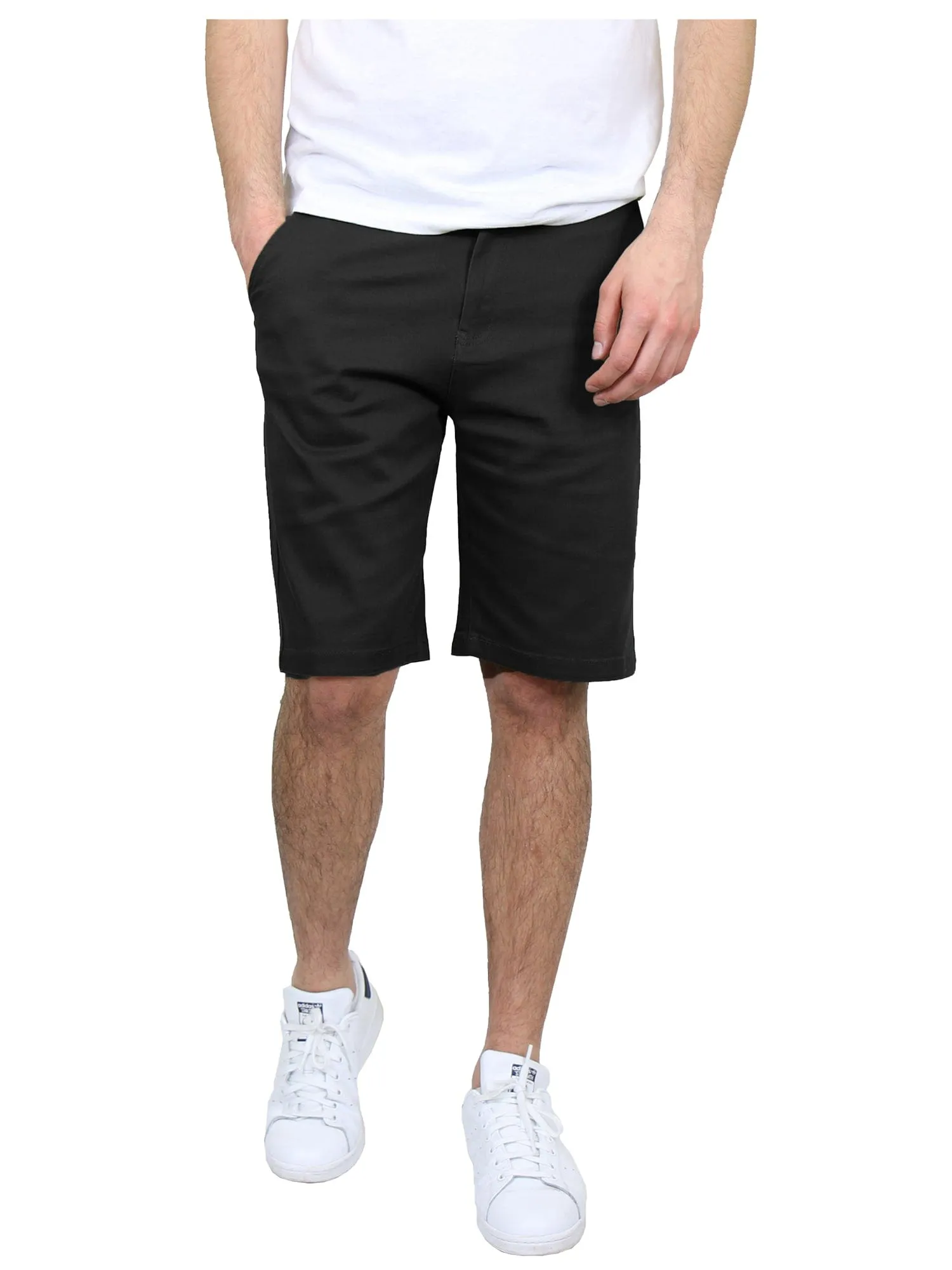 Men's 5-Pocket Flat-Front Stretch Chino Shorts (Size 30-42) Easy Breezy sequined details