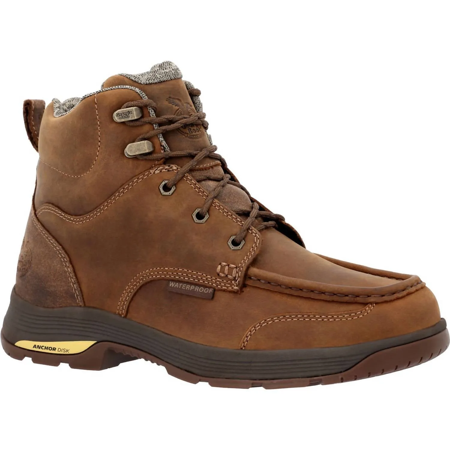 Orthopedic Design Art Finish Men's Athens Superlyte 6" Waterproof Work Boot - Medium Width In Brown