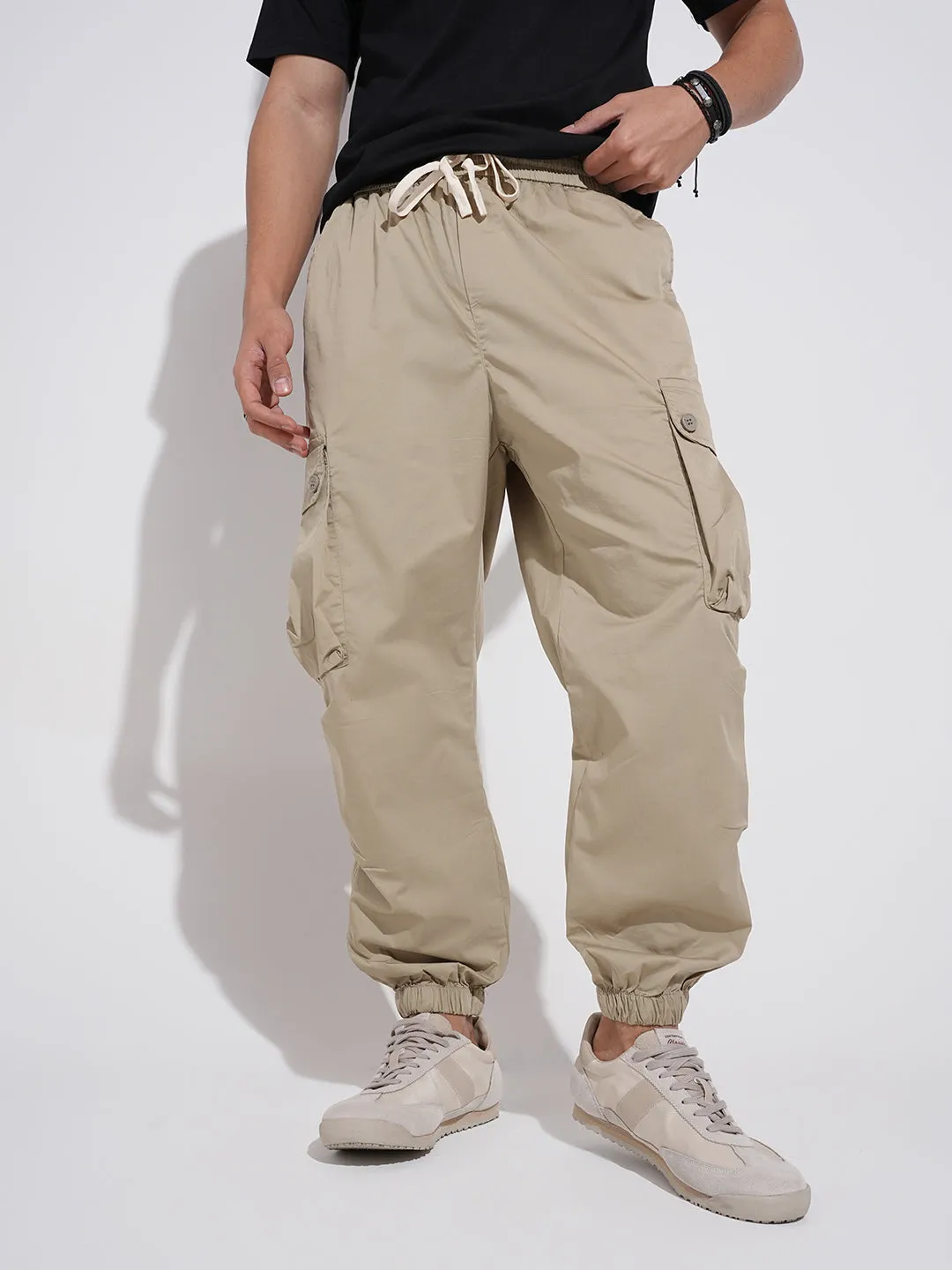 Chilly Wear Men's Beige Regular Fit Joggers