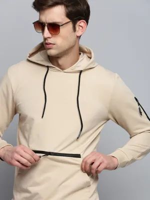product eco friendliness level Men's Beige Solid Casual Hoodie