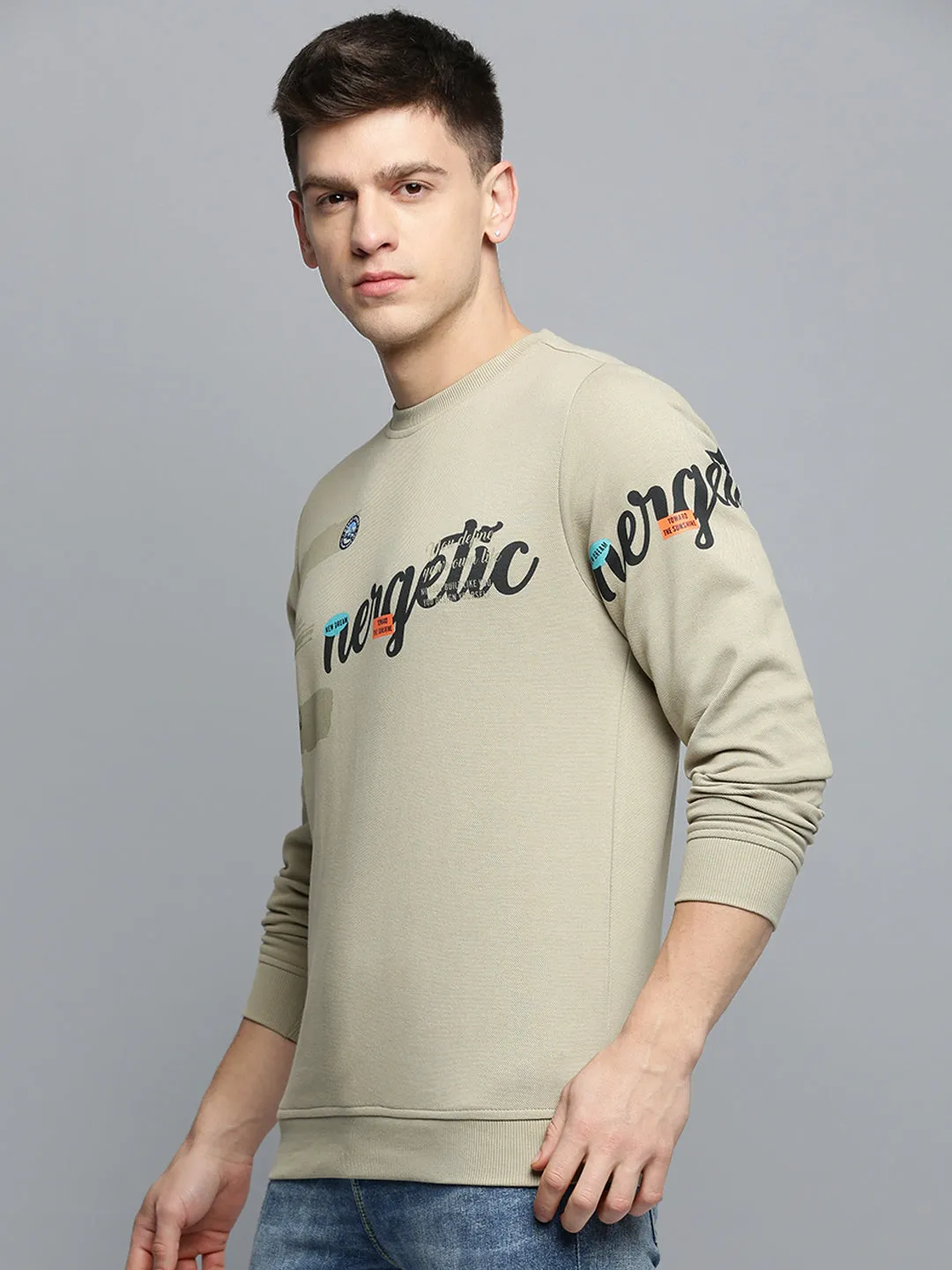 Men's Beige Typography Printed Cotton Sweatshirt product wedding guest charm product retro nostalgia