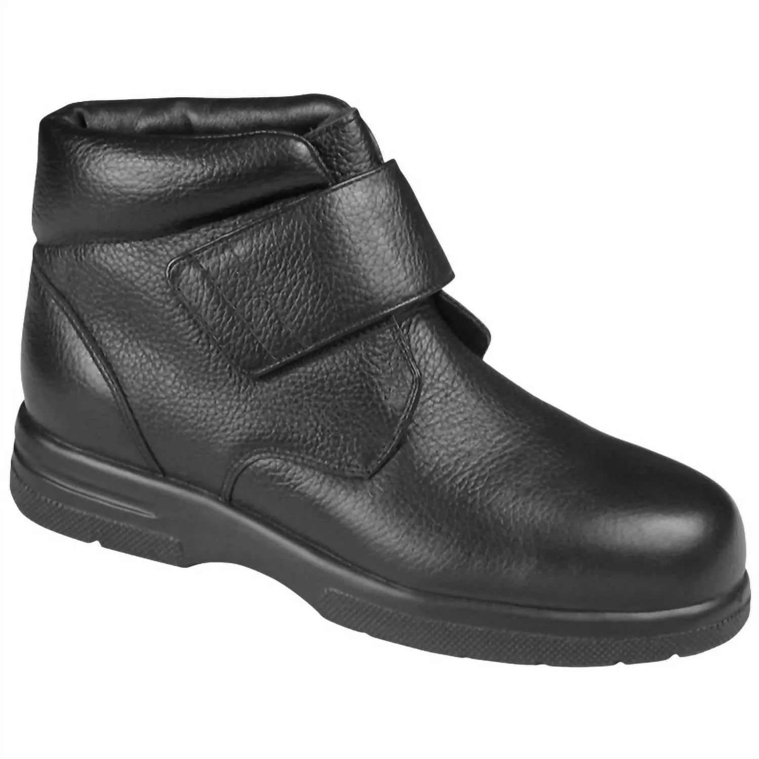 Italian Cut lace up closure Men's Big Easy Boot In Black Tumbled Leather