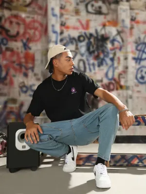 Art Mood Men's Black Bubble Tea Graphic T-Shirt