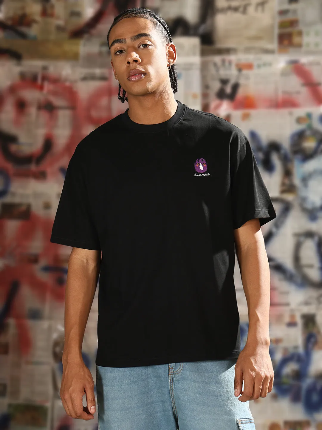 QuickReleaseClosure Men's Black Bubble Tea Graphic T-Shirt