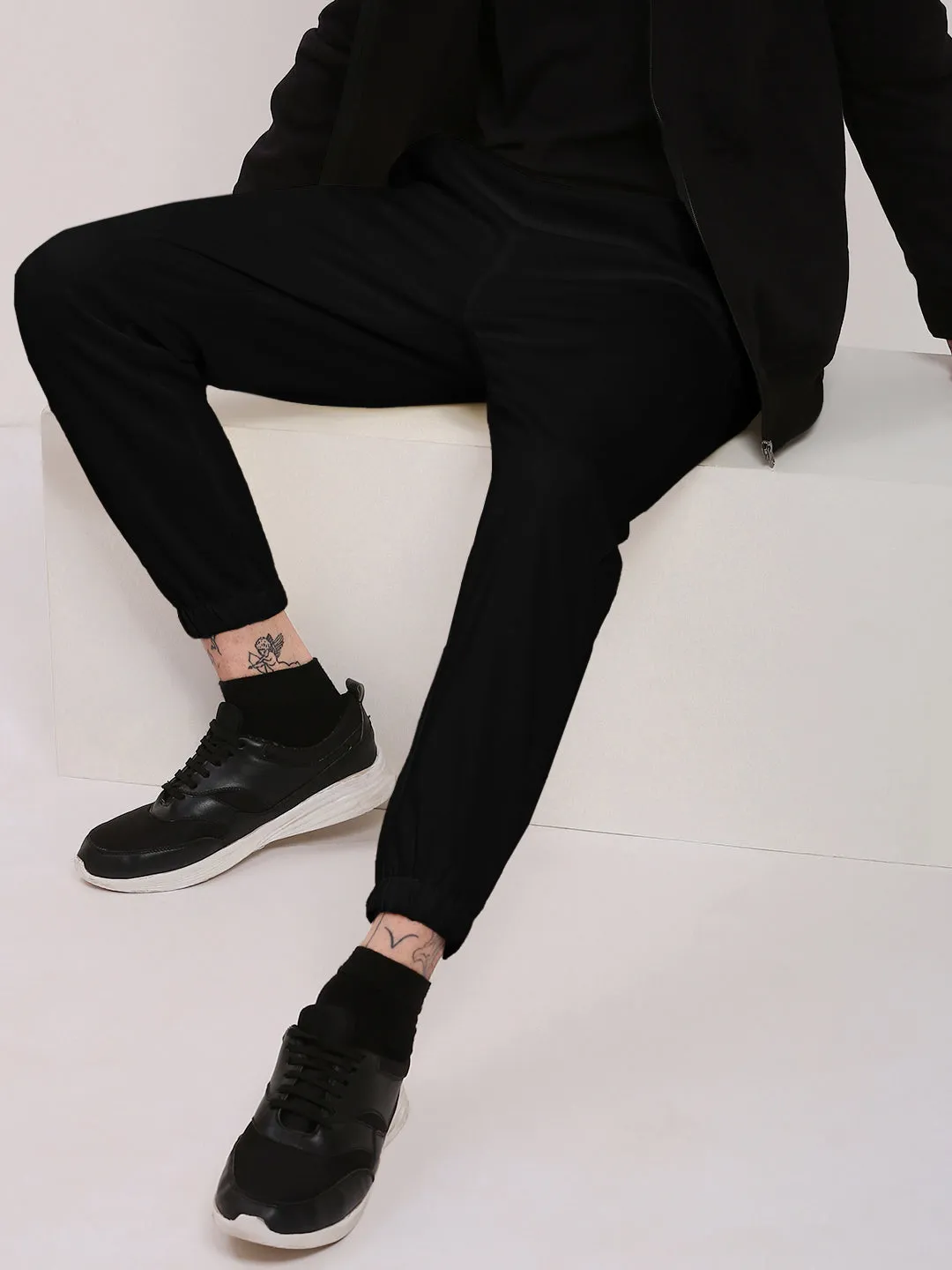 Men's Black Cotton Jogger Flexible shape Performance Design Fit