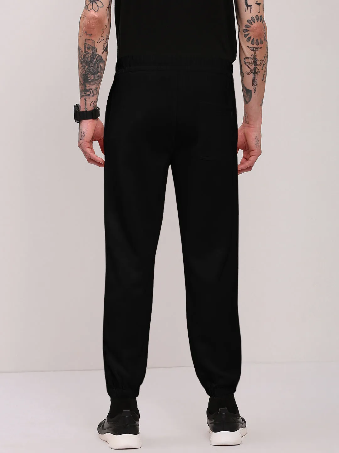 Men's Black Cotton Jogger StainResistantCoating