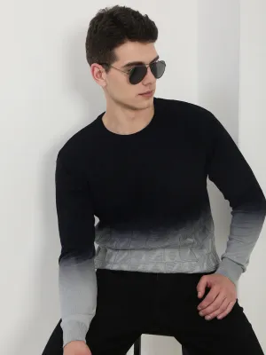 Men's Black Ombre Sweater Breathable Lining Minimal Comfort