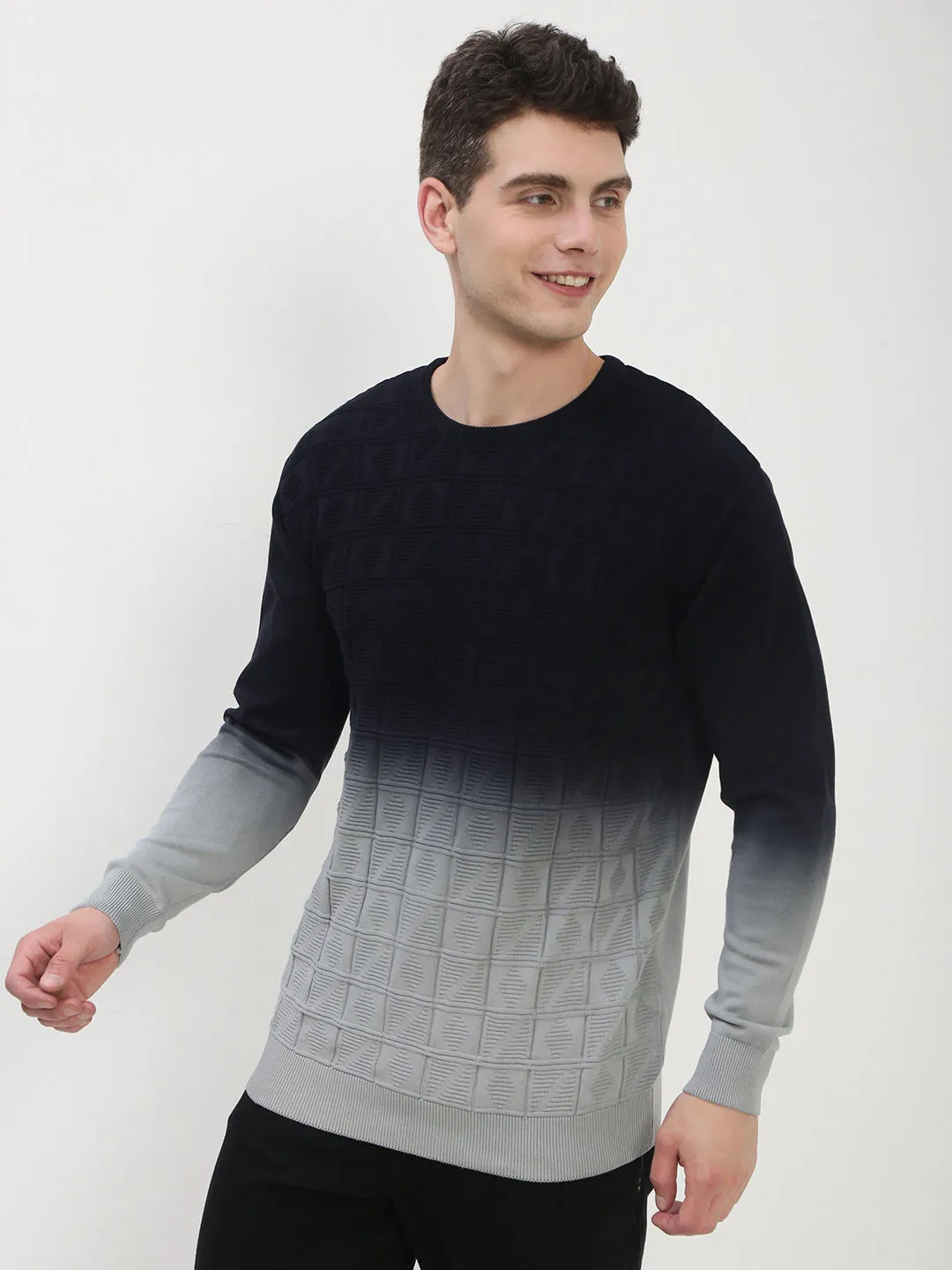 Men's Black Ombre Sweater MachineWashable Lounge Outfit