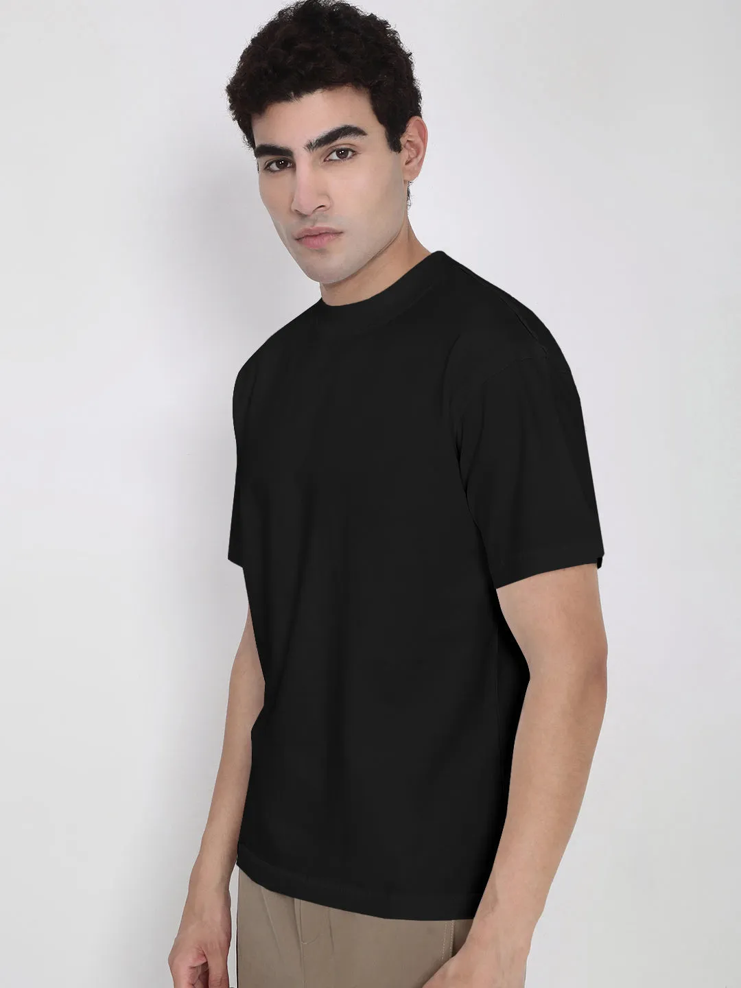 Sporty Jacket QuickReleaseClosure Men's Black Regular Fit T-Shirt