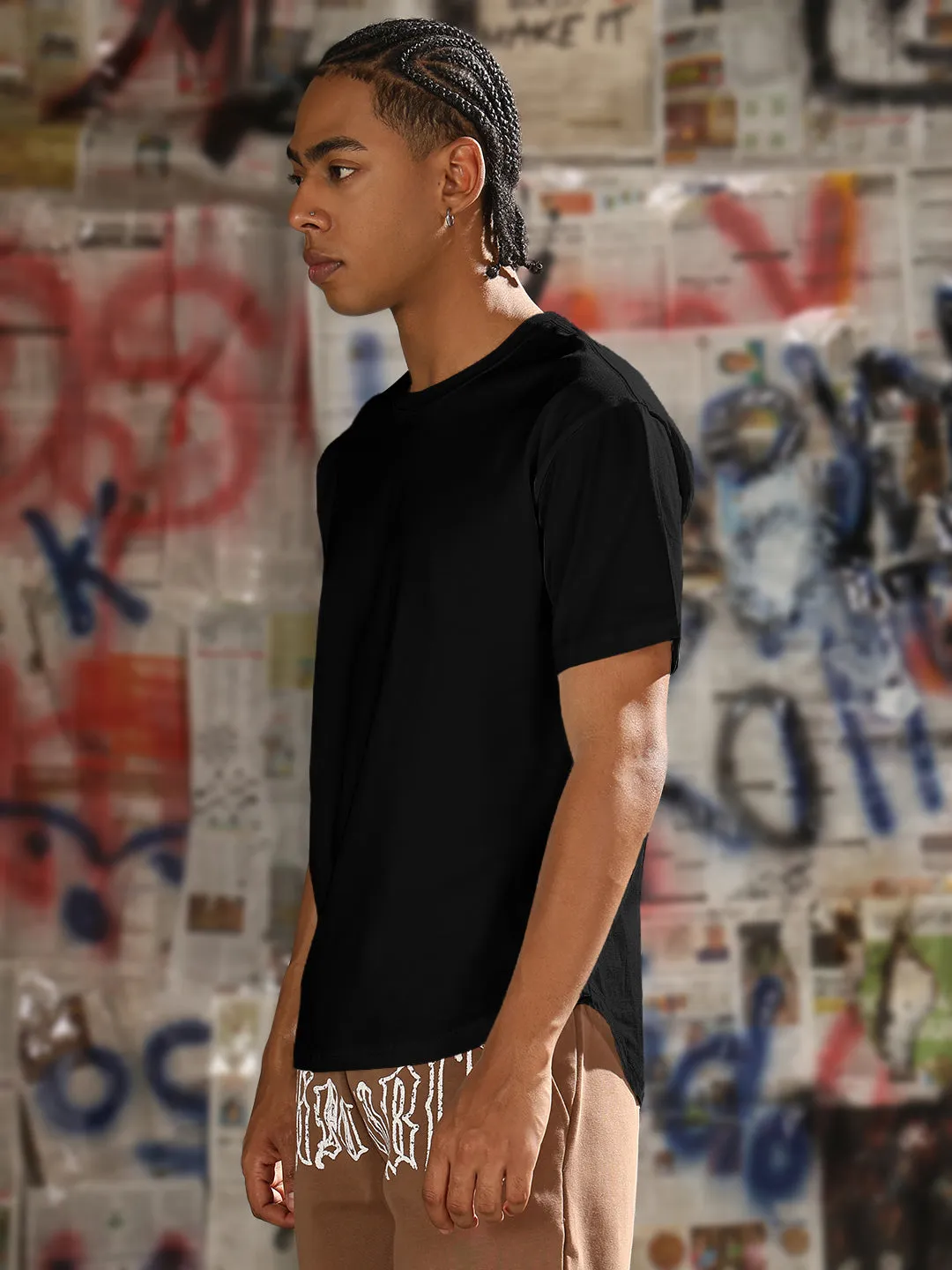 Sheer Fit AntimicrobialTreatment Men's Black Regular Fit T-Shirt