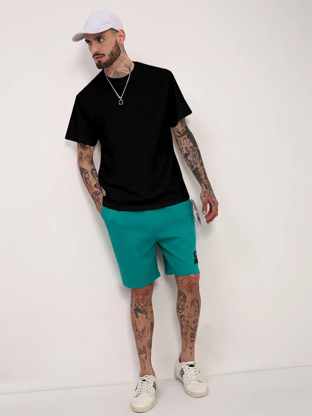 product snowboarding suitable thrill Geometric Print Men's Black Short Sleeves Round Neck Slim Fit T-Shirt