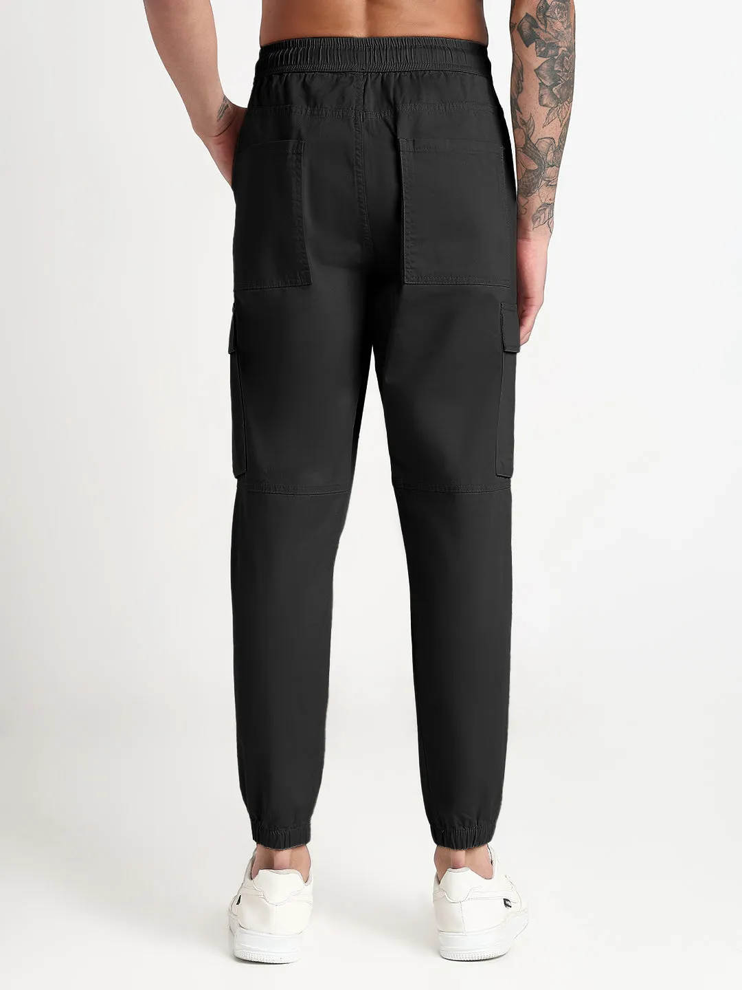 Men's Black Slim Fit Joggers Flexibility Fit