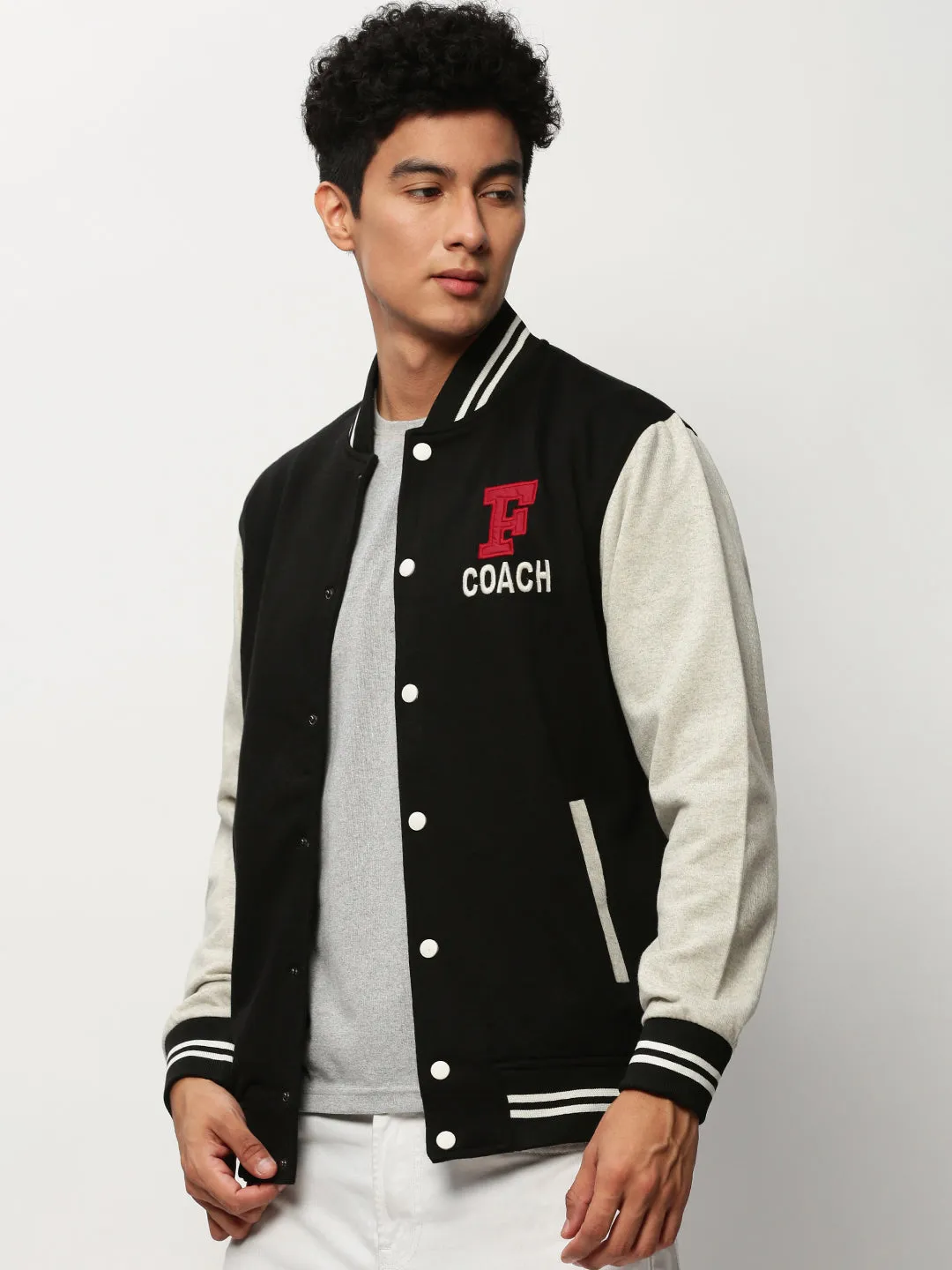 Satin jersey Men's Black Solid Casual Sweatshirts