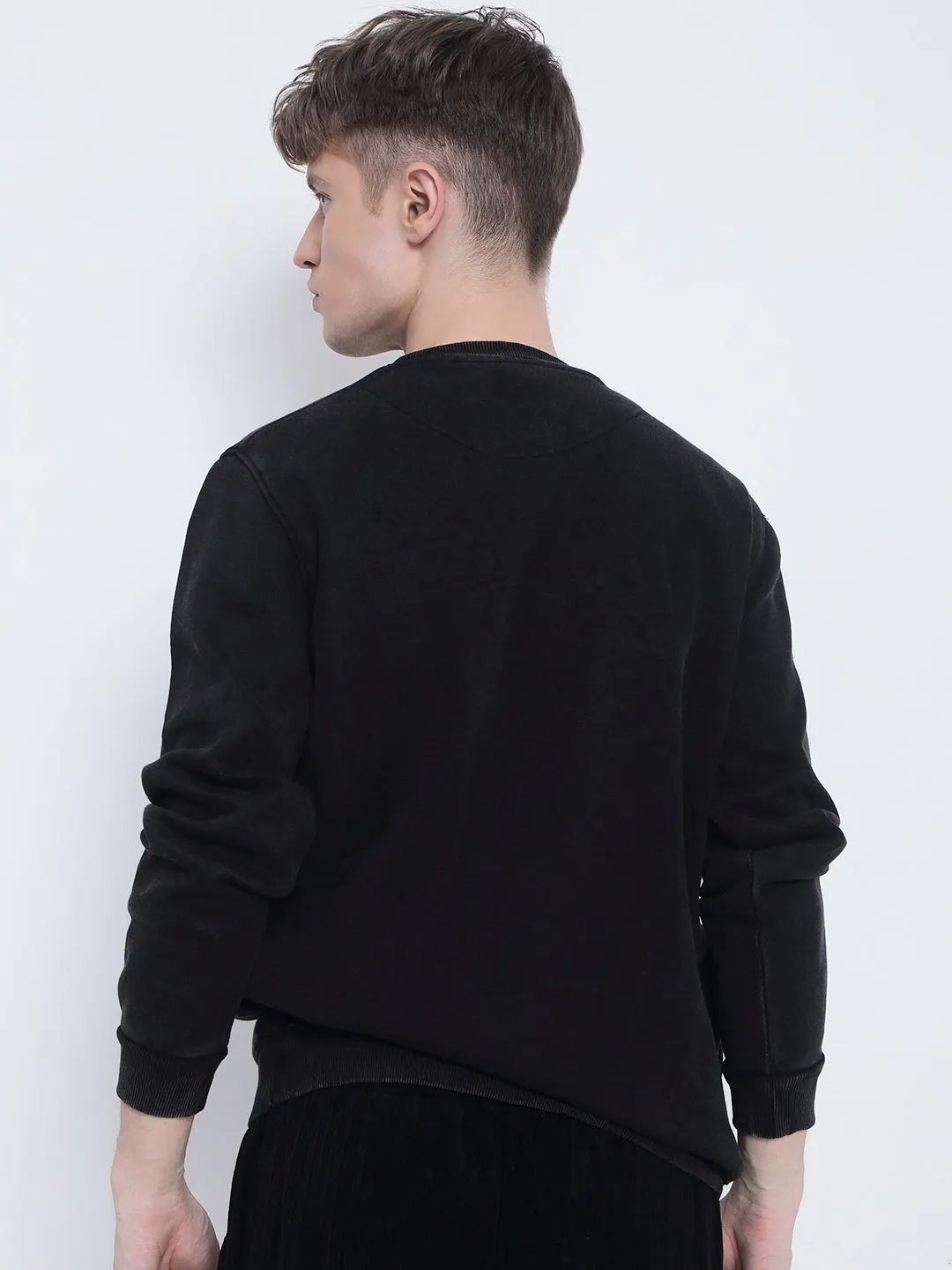 product embroidery artistry Men's Black Sweatshirt