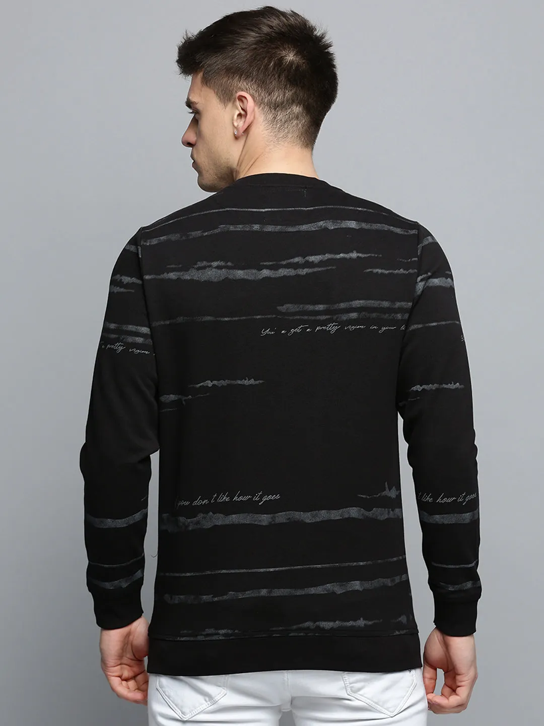 Men's Black Typography Printed Cotton Sweatshirt product team unity