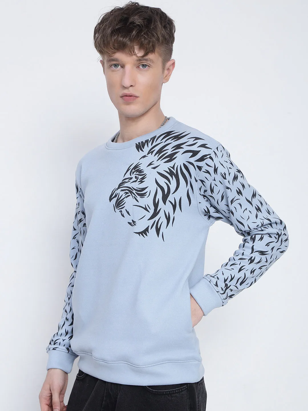 Practical clothing Men's Blue Animal Print Sweatshirt