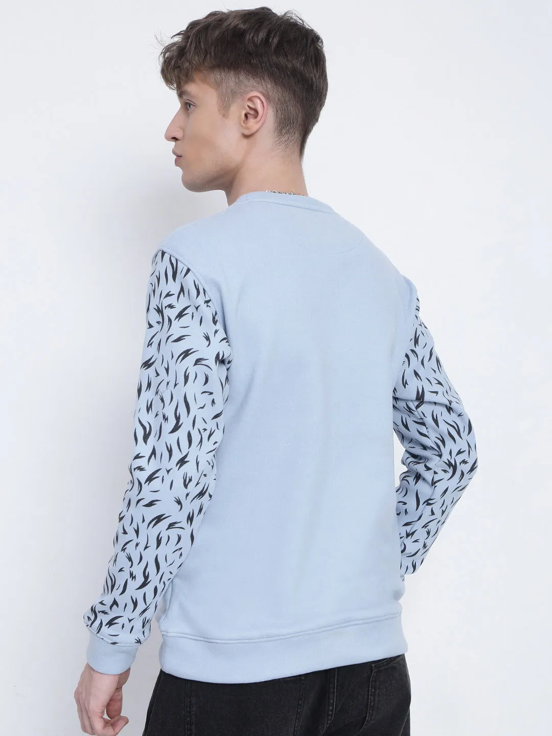 Urban Bold Cozy Street Style Men's Blue Animal Print Sweatshirt