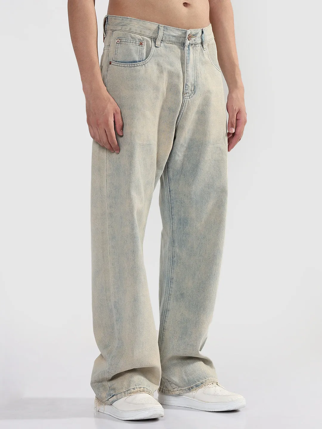 Simple Fashion Men's Blue Baggy Fit Jeans