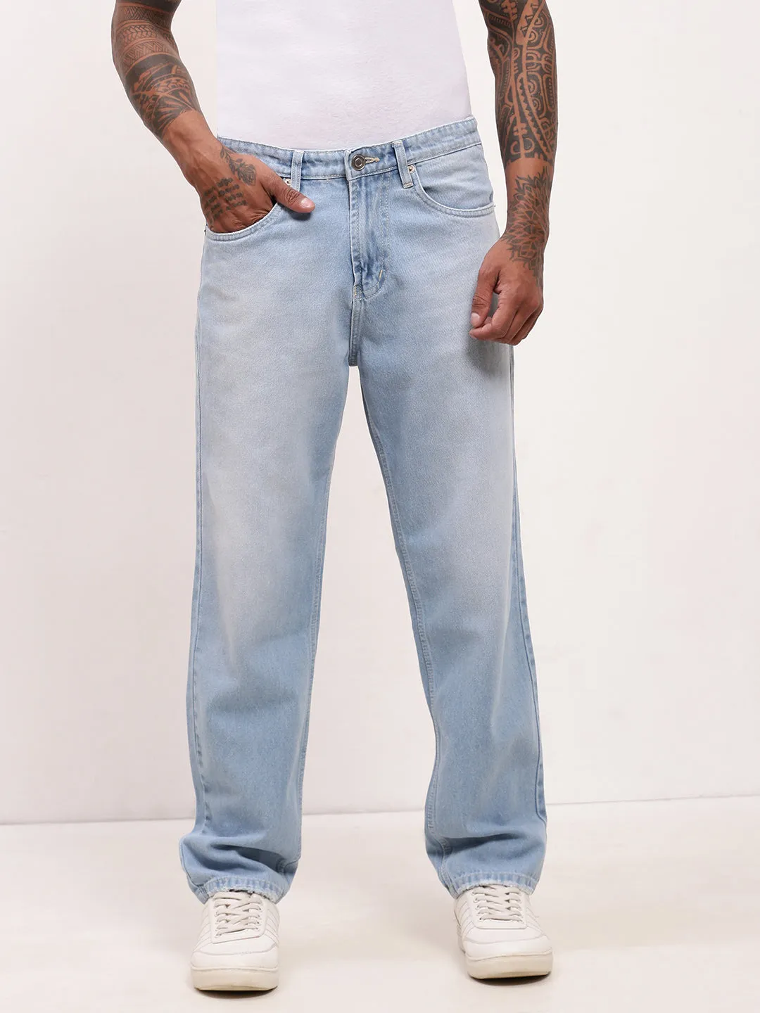 Men's Blue Comfort Straight Fit Jeans Daily Fashion Hypoallergenic Material Composition