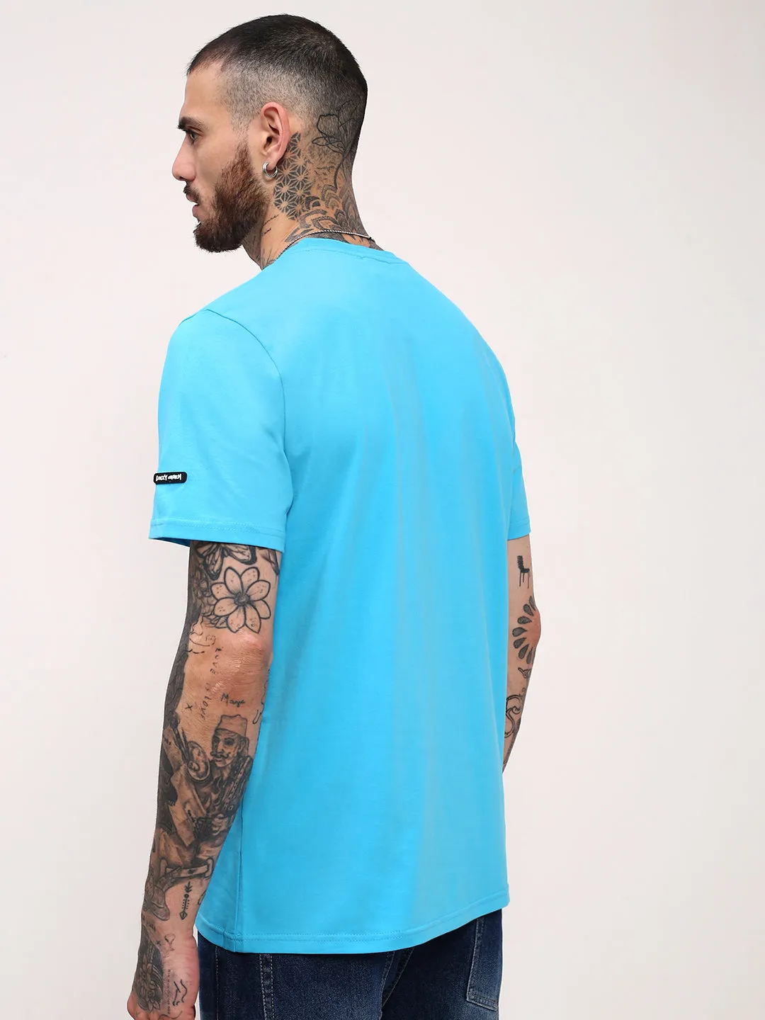 Men's Blue Graphic T-Shirt Lightweight Design