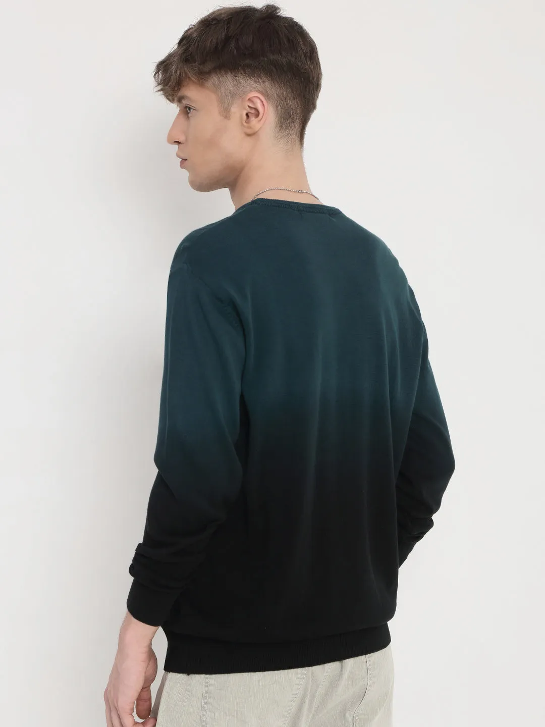 Neutral Fit Men's Blue Ombre Textured Sweater