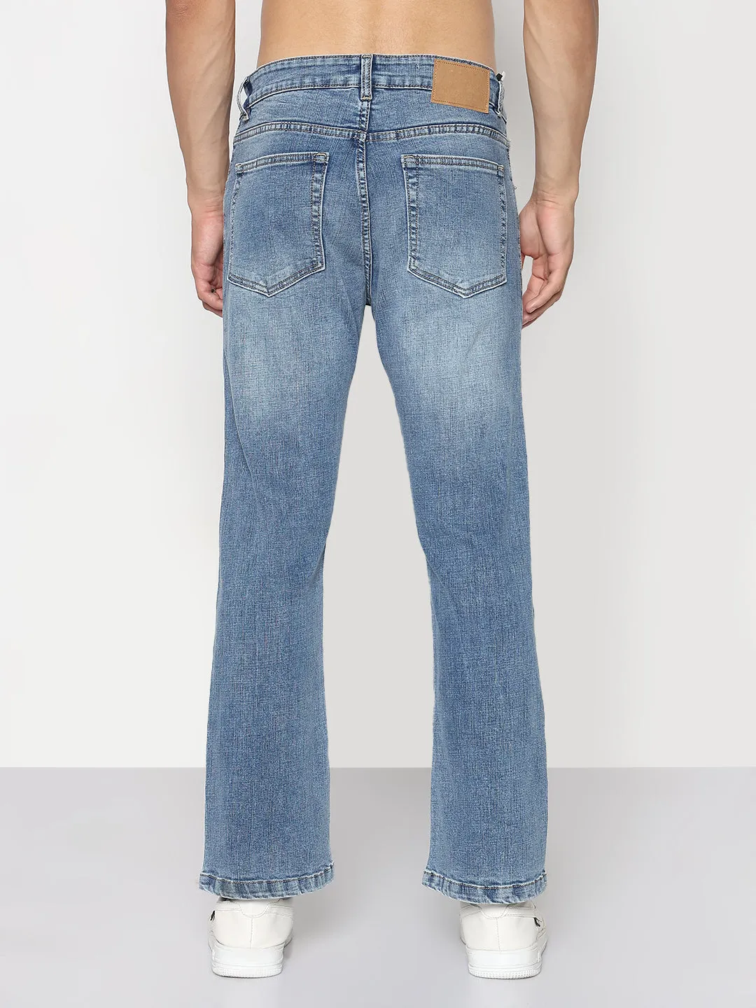 Timeless Wear Men's Blue Slim Fit Flared Jeans