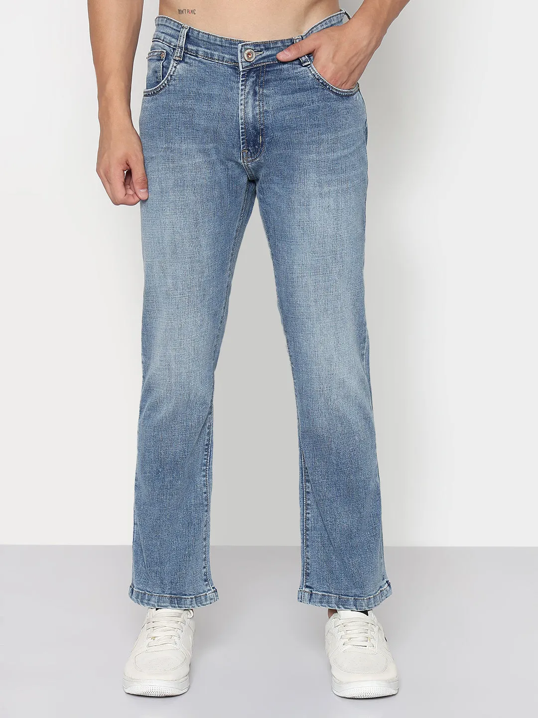 Smart Fit Design Weekend Getaway Trend Setter Men's Blue Slim Fit Flared Jeans