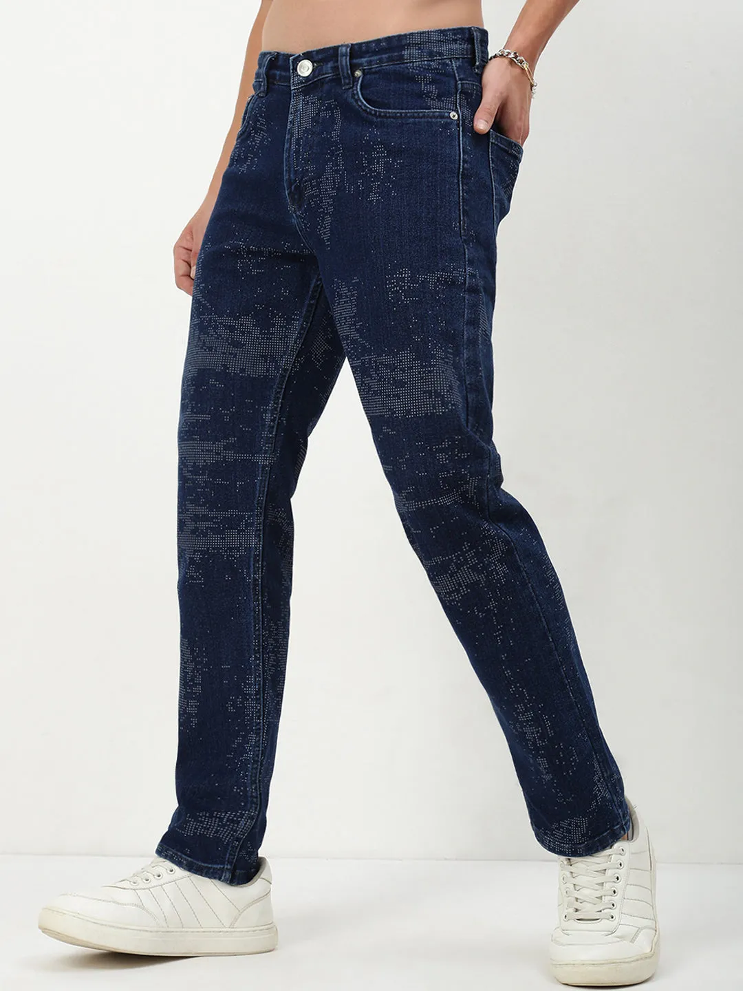 Professional Wear Premium Winter Warmth Base Wear Men's Blue Solid Straight Fit Jeans