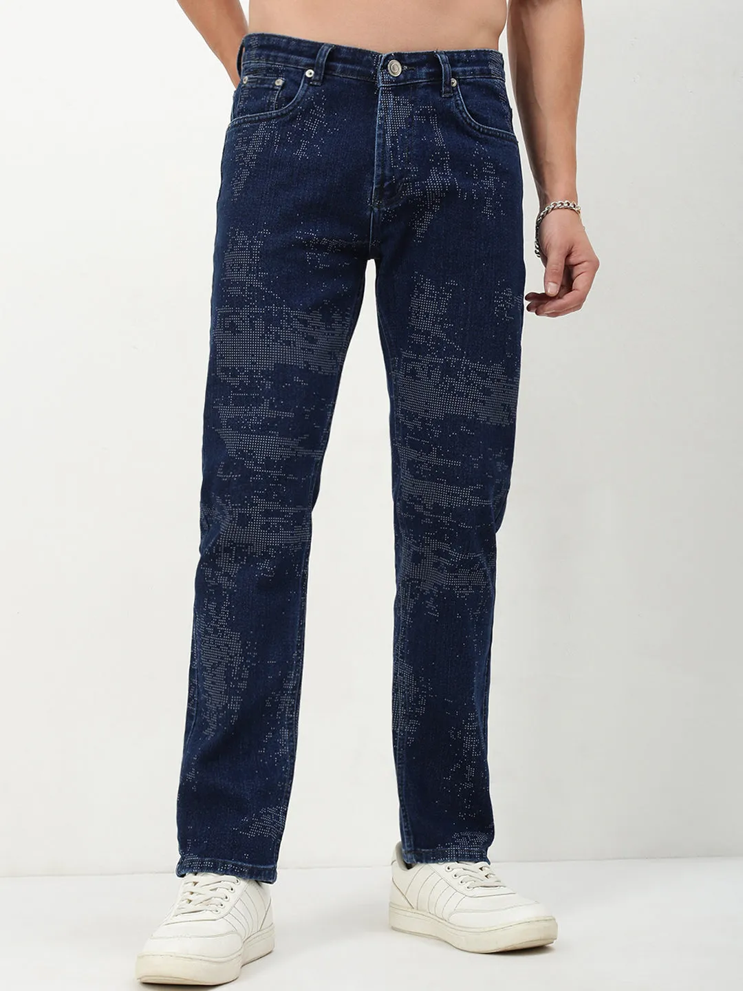 Men's Blue Solid Straight Fit Jeans Always Ready