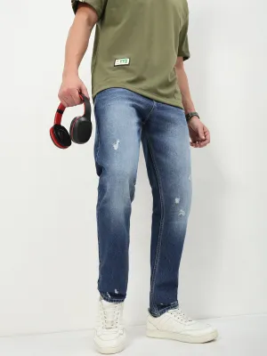 Soft Road Trip Youth Style Men's Blue Solid Straight Fit Jeans