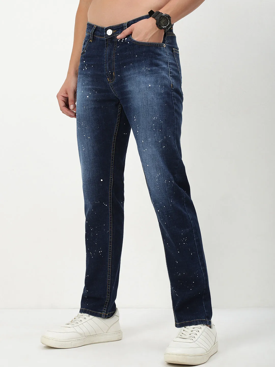 Everyday Use No Fade Look Men's Blue Solid Straight Fit Jeans