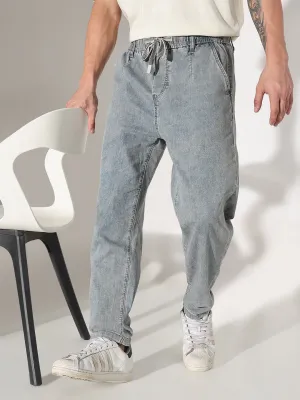 Relaxed Aesthetic Classic Wear Textured Men's Blue Straight Fit Jeans