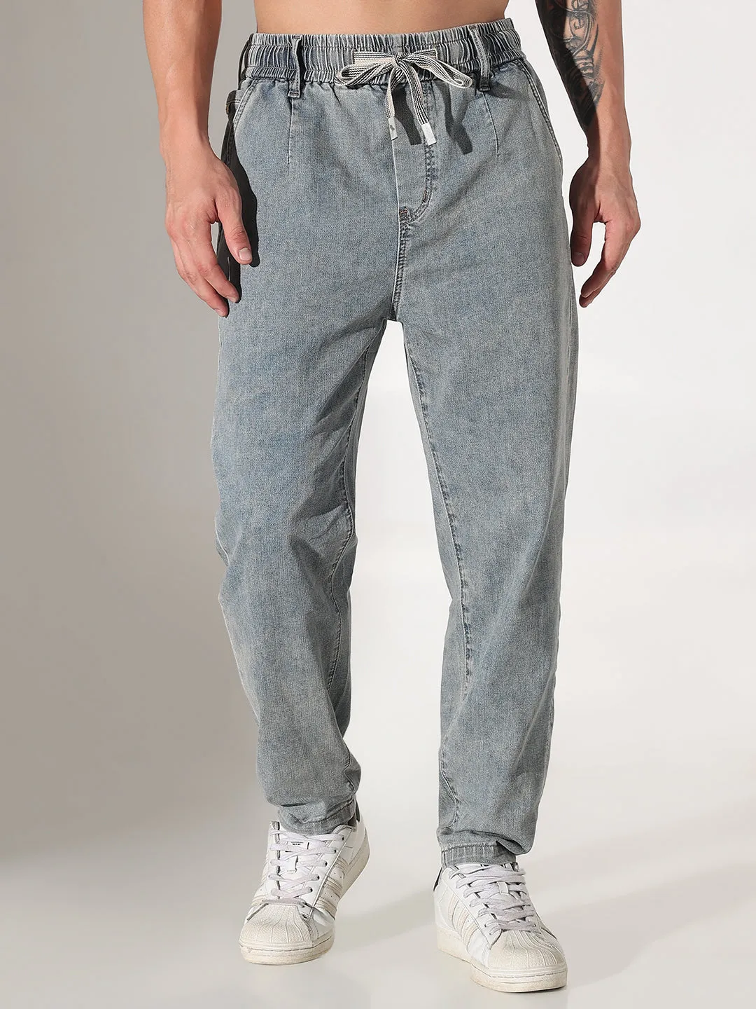 Men's Blue Straight Fit Jeans Shopping Day Street Fashion Textured Traveler Gear Earthy