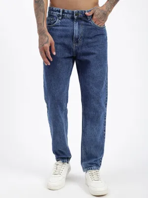 Men's Blue Vintage Wash Loose Fit Jeans Spring Mood Slim