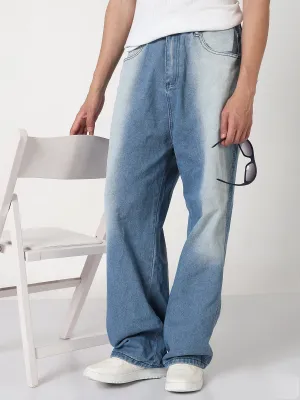 Men's Blue Washed Baggy Fit Jeans Must Have Wear