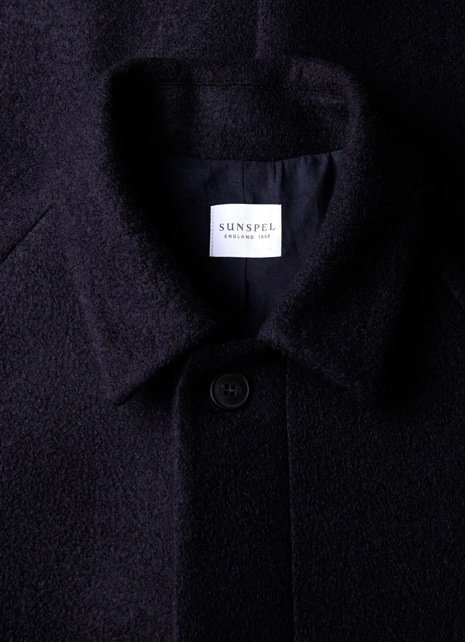 ElasticWaistband Men's Boiled Wool Car Coat in Navy