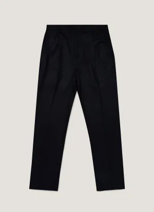 Reinforced Pockets Non Irritating Men's Boiled Wool Trouser in Navy