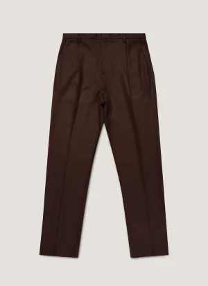 Men's Boiled Wool Trouser in Truffle WindResistantMaterial Fit For Movement