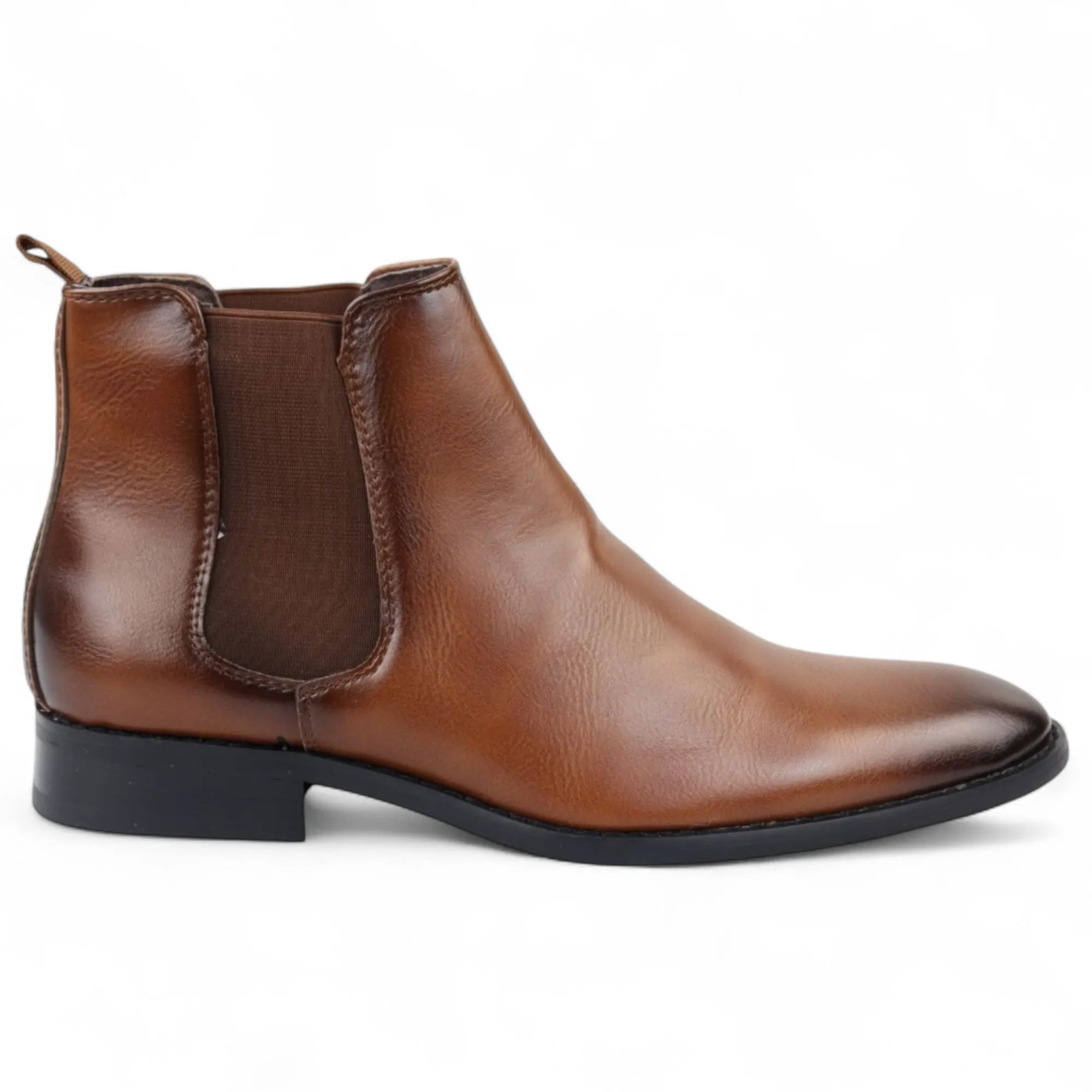 Chic Look Fashion Simplicity Men's Brown Chelsea Slip-On Office Ankle Boots