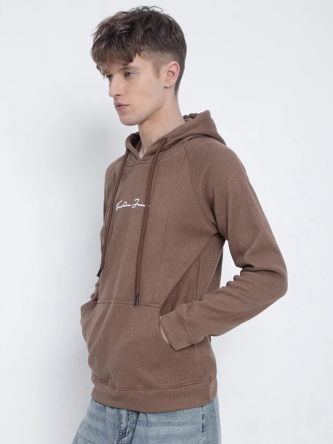Classic Minimal Men's Brown Hoodie