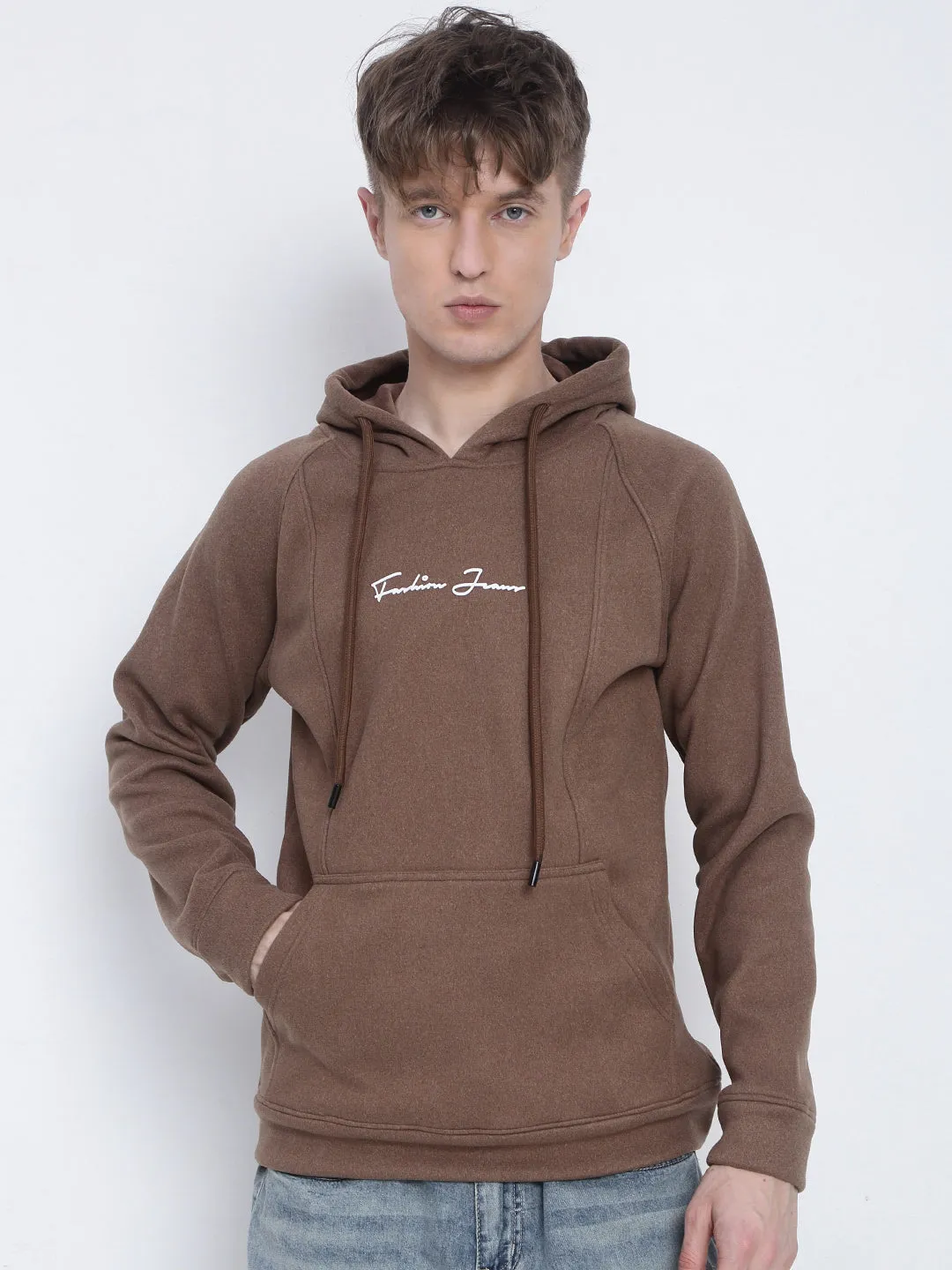 Men's Brown Hoodie appropriate for work
