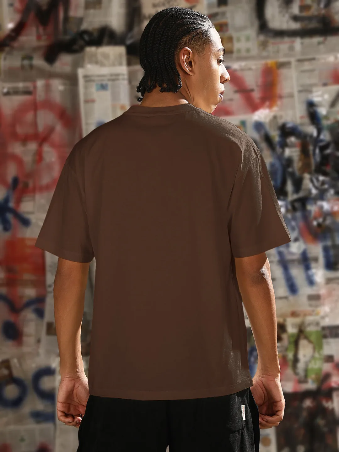 Men's Brown Regular Fit T-Shirt Winter Style