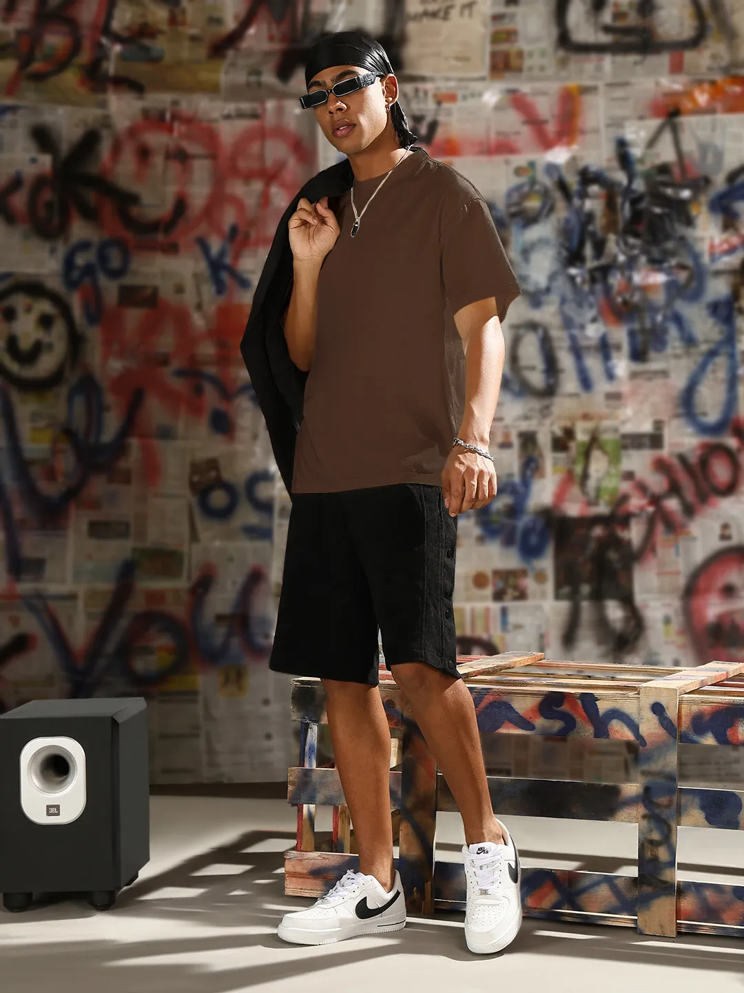 Men's Brown Regular Fit T-Shirt High End