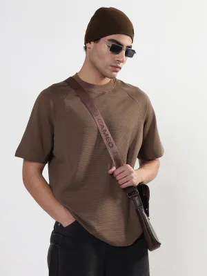 Men's Brown Regular Fit T-Shirt Comfortable Style World Glow